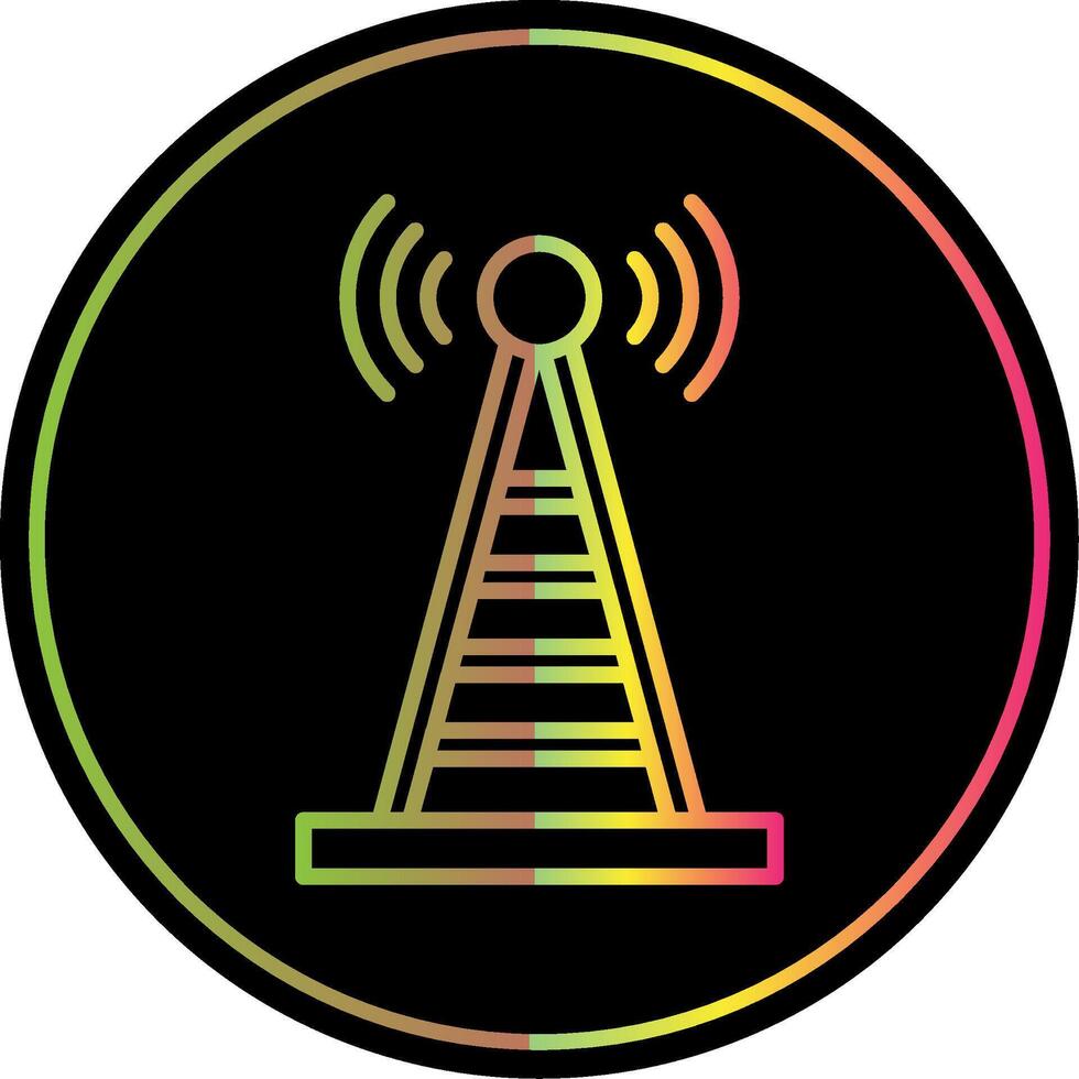Radio Tower Line Gradient Due Color Icon Design vector