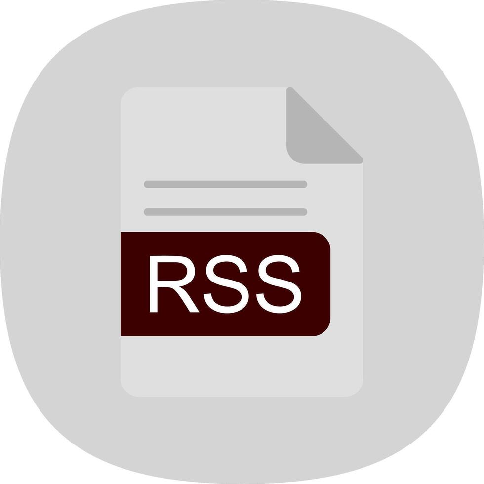 RSS File Format Flat Curve Icon Design vector