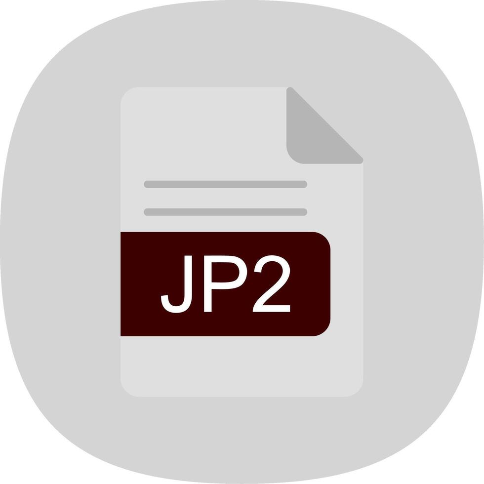 Jp2 File Format Flat Curve Icon Design vector