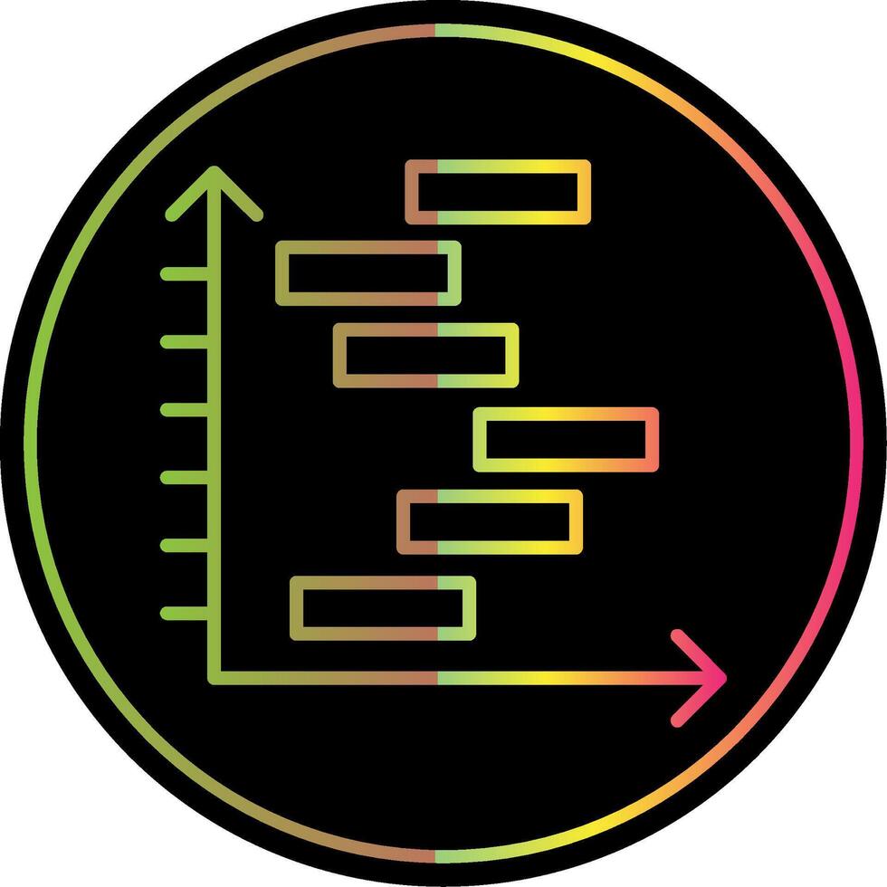Gnatt Chart Line Gradient Due Color Icon Design vector