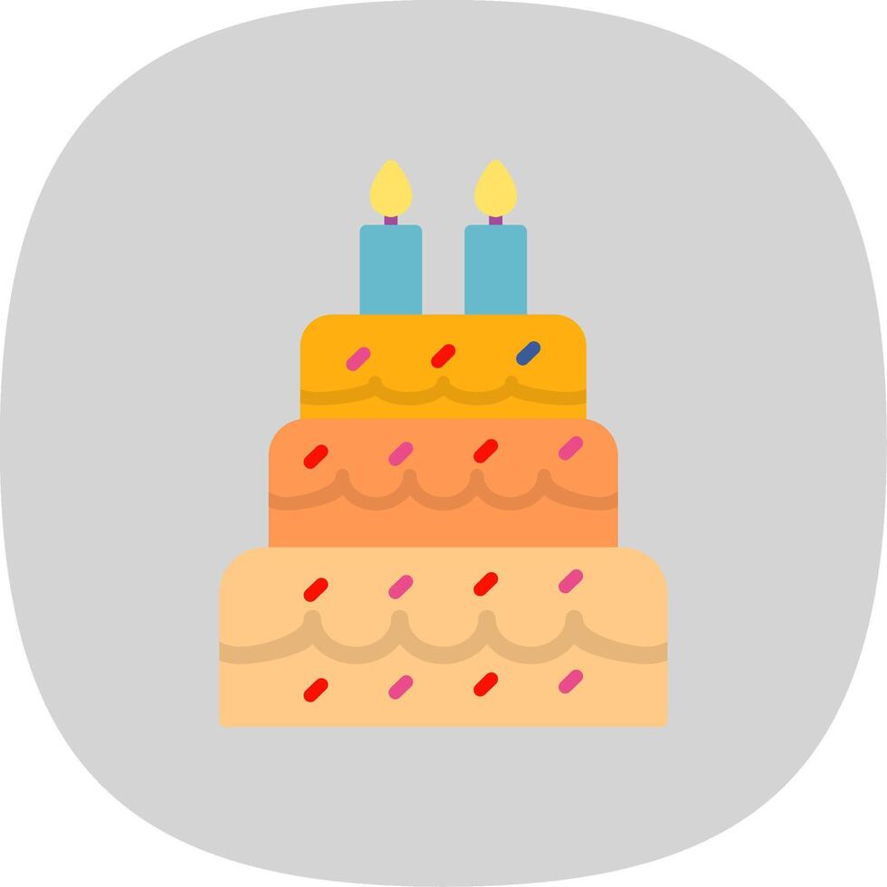 Cake Flat Curve Icon Design vector