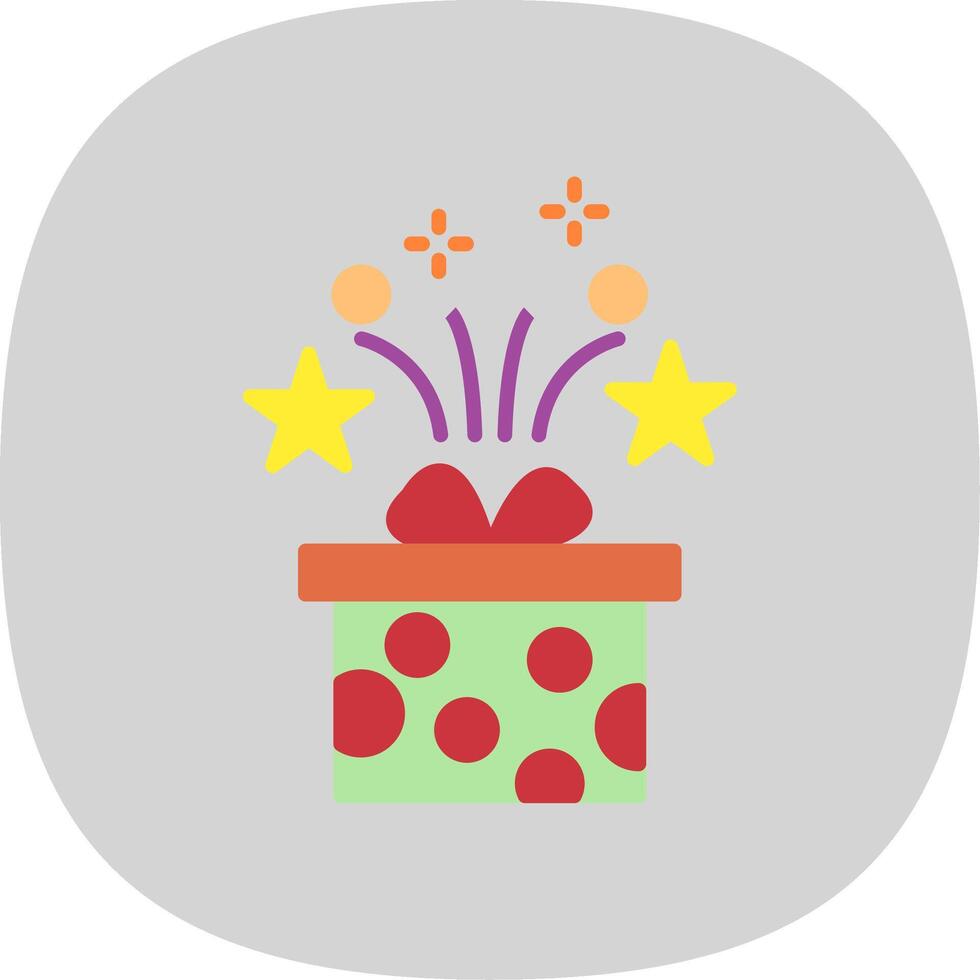 Gift Flat Curve Icon Design vector