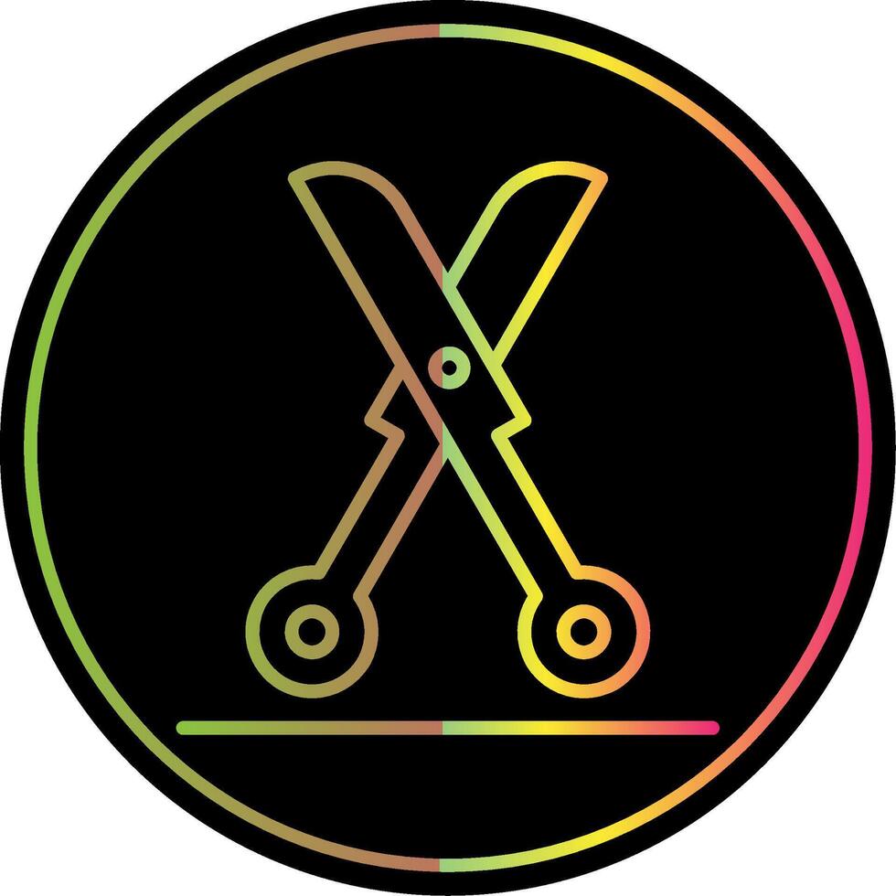 Shears Line Gradient Due Color Icon Design vector