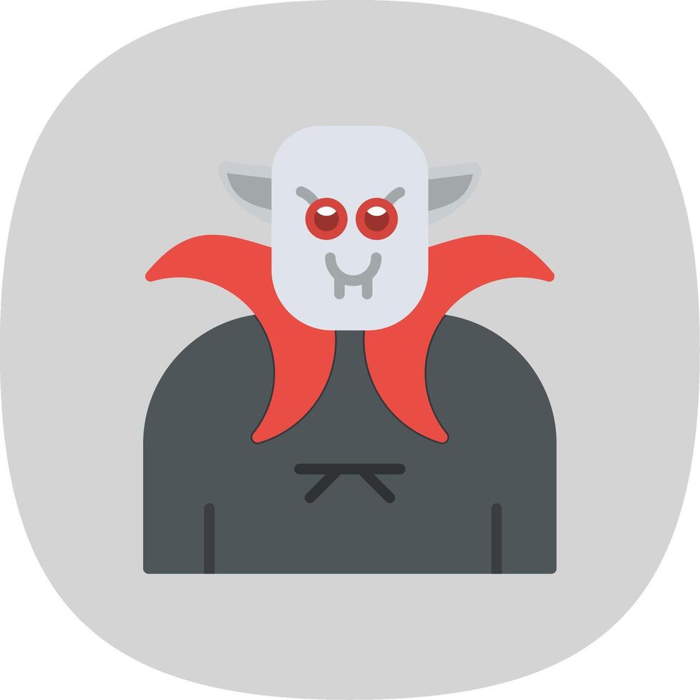 Vampire Flat Curve Icon Design vector