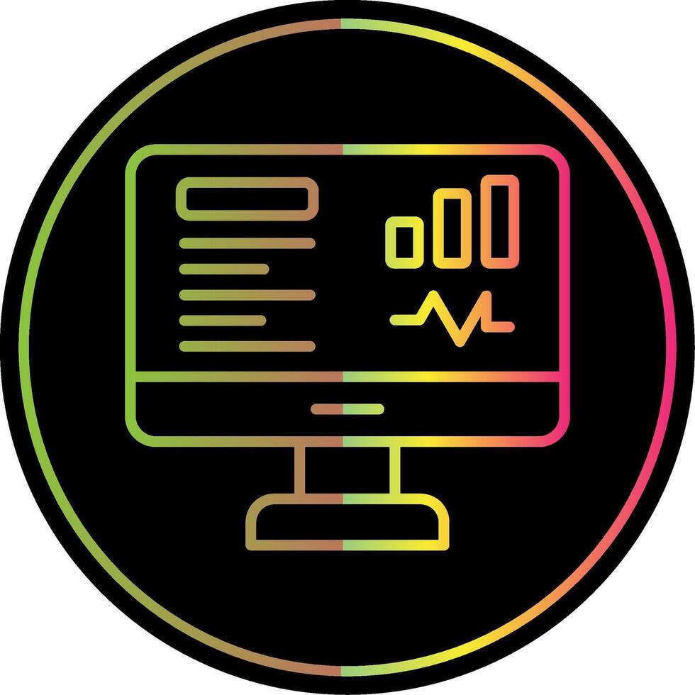 Dashboard Line Gradient Due Color Icon Design vector