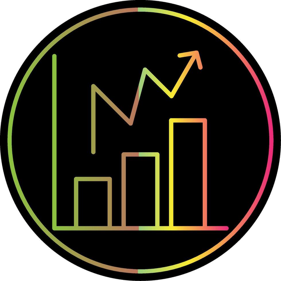 Statistical Chart Line Gradient Due Color Icon Design vector