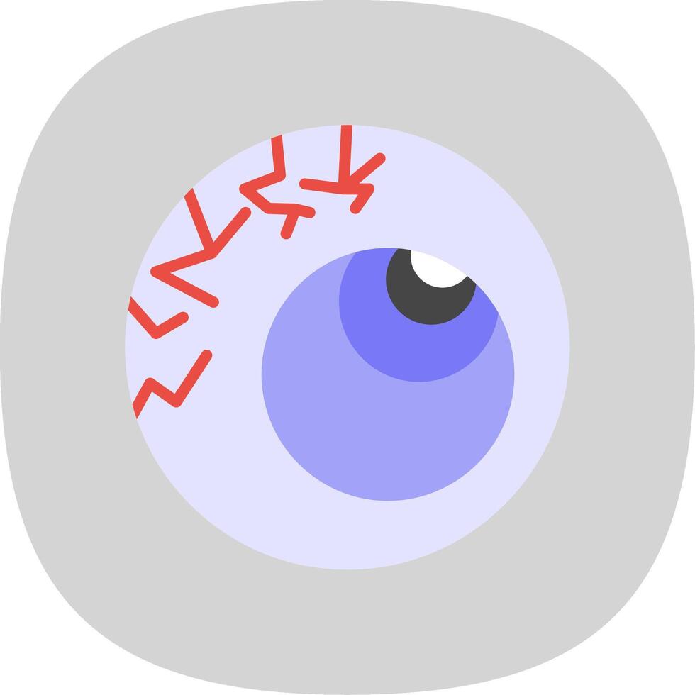 Scary Eyeball Flat Curve Icon Design vector