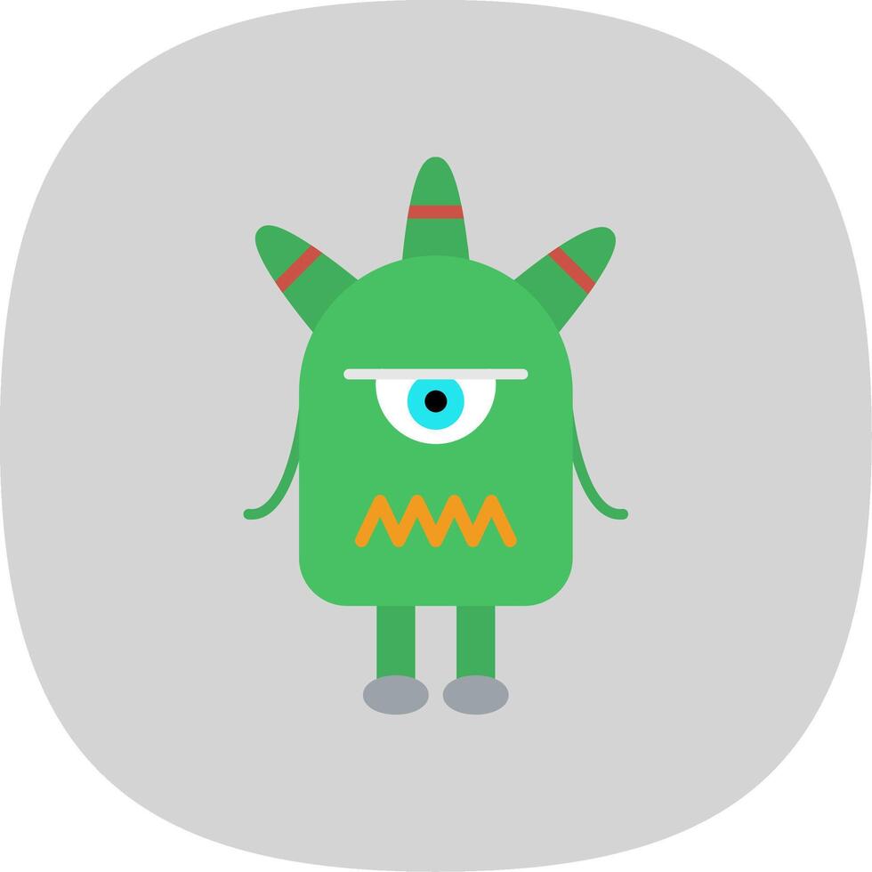 Monster Flat Curve Icon Design vector