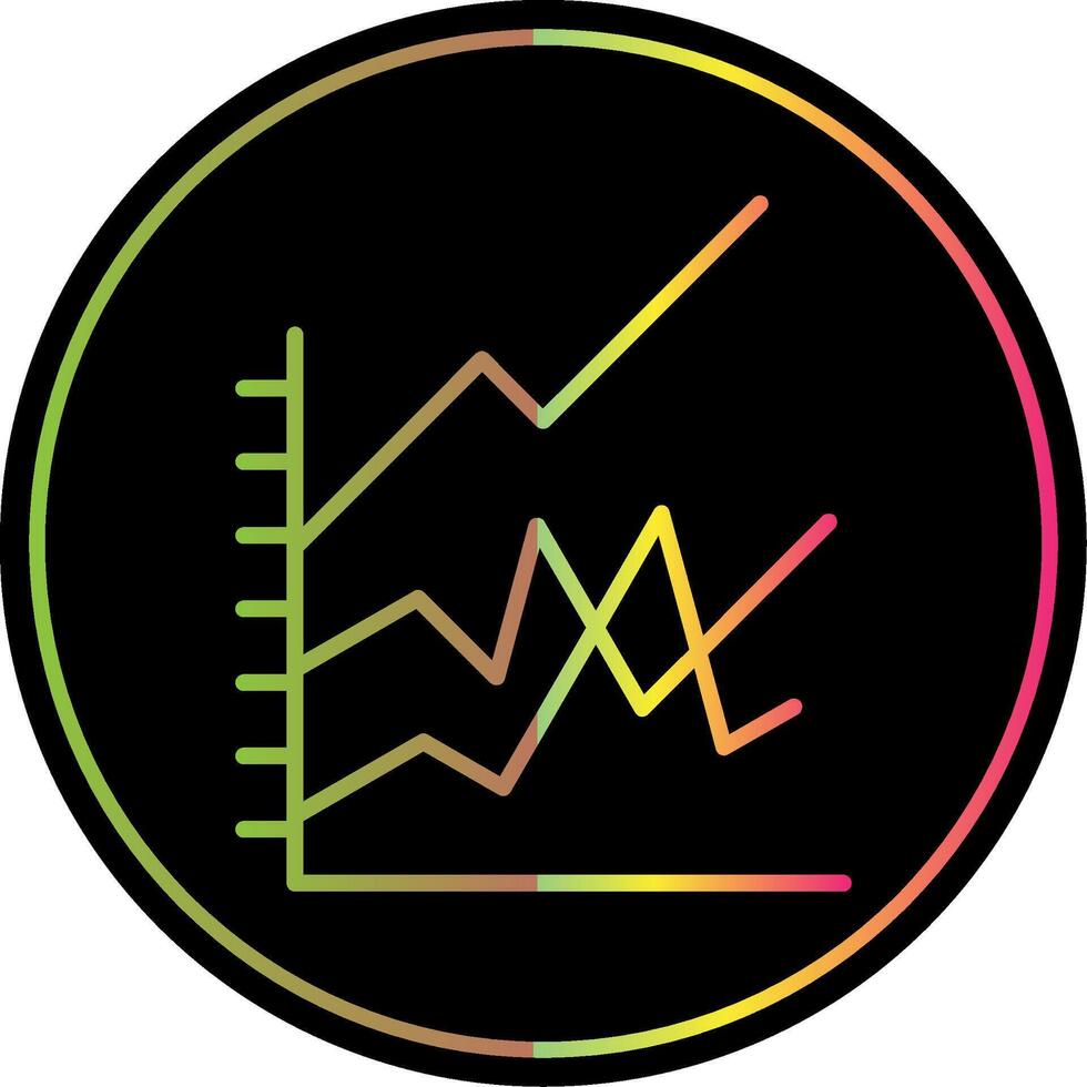 Line Circle Multi Circle Graph Line Gradient Due Color Icon Design vector