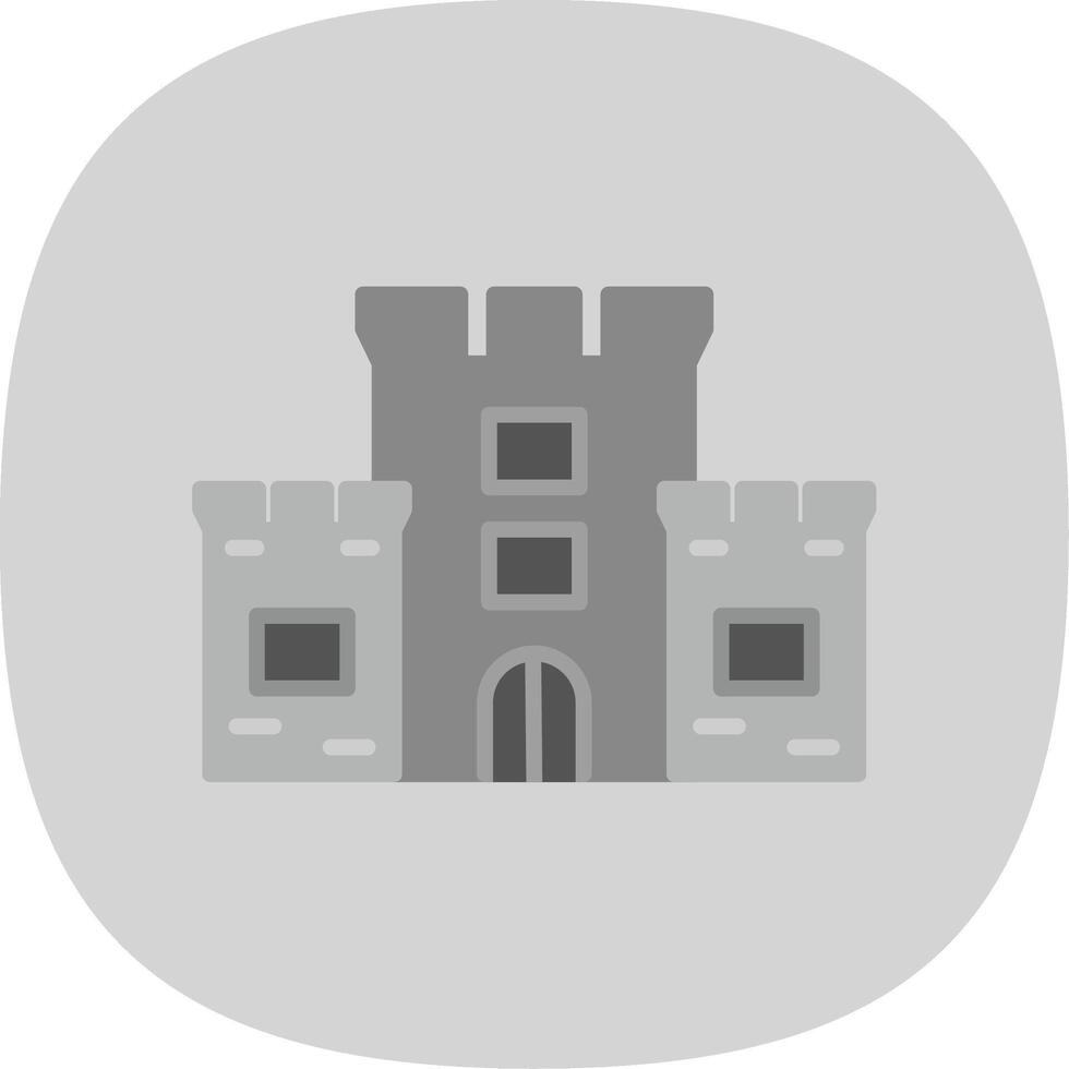 Castle Flat Curve Icon Design vector