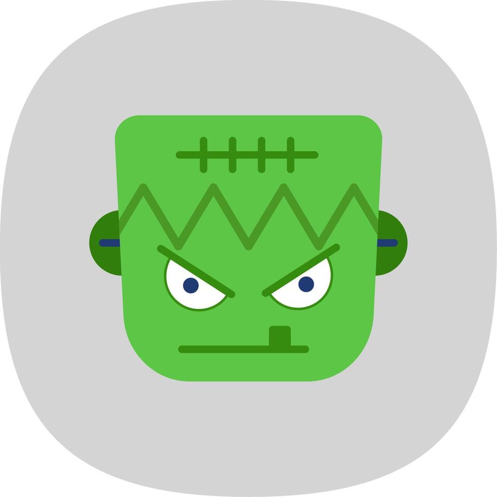 Frankenstein Flat Curve Icon Design vector