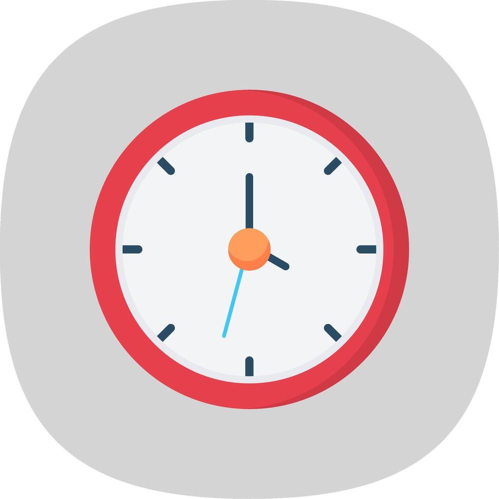 Clock Flat Curve Icon Design vector
