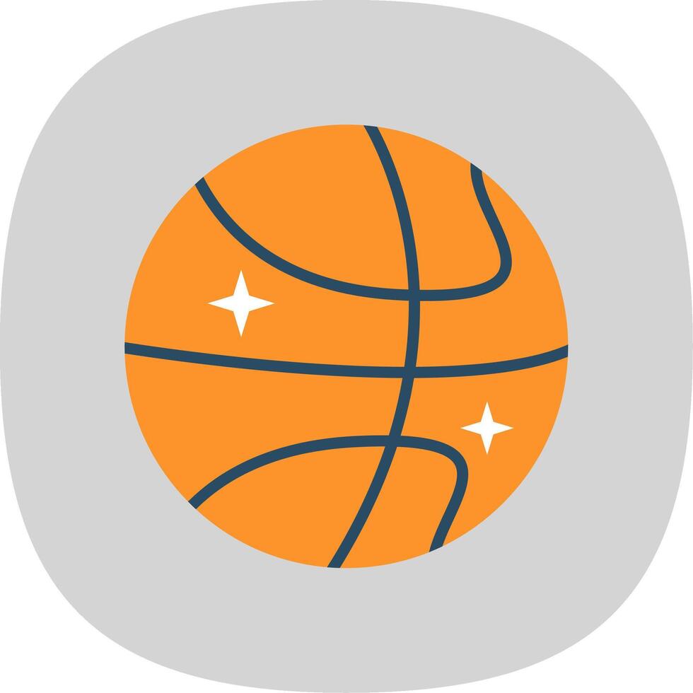 Basketball Flat Curve Icon Design vector