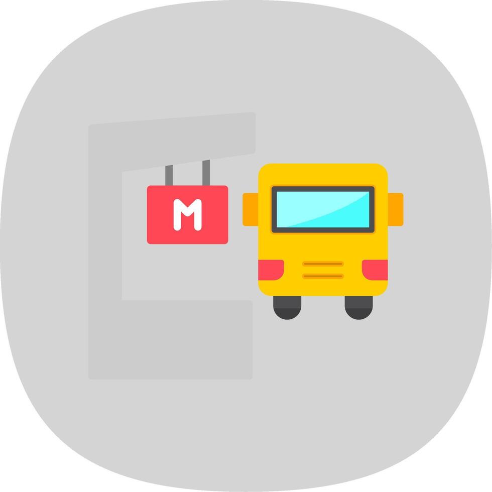 Metro Station Flat Curve Icon Design vector