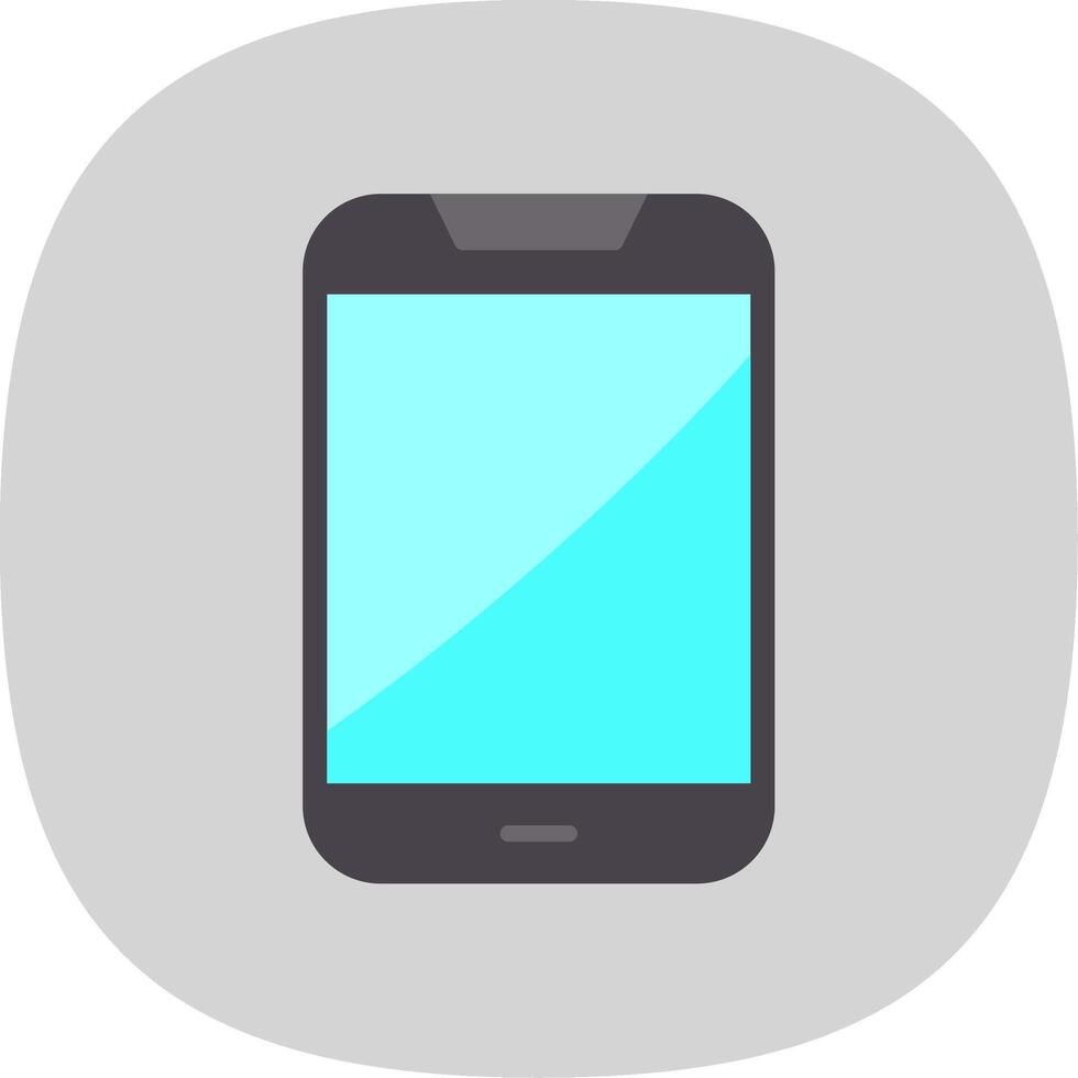 Mobile Phone Flat Curve Icon Design vector