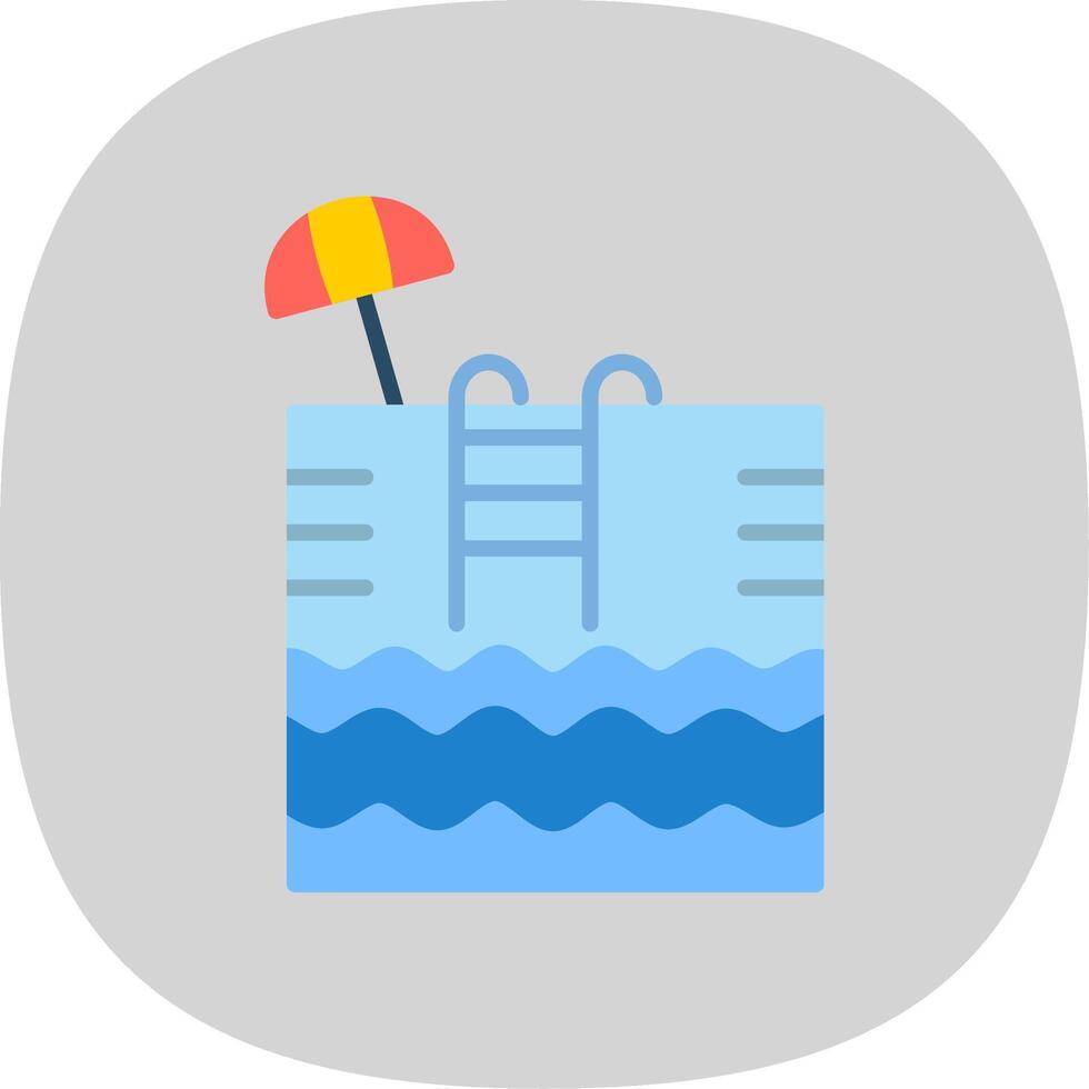 Swimming Pool Flat Curve Icon Design vector