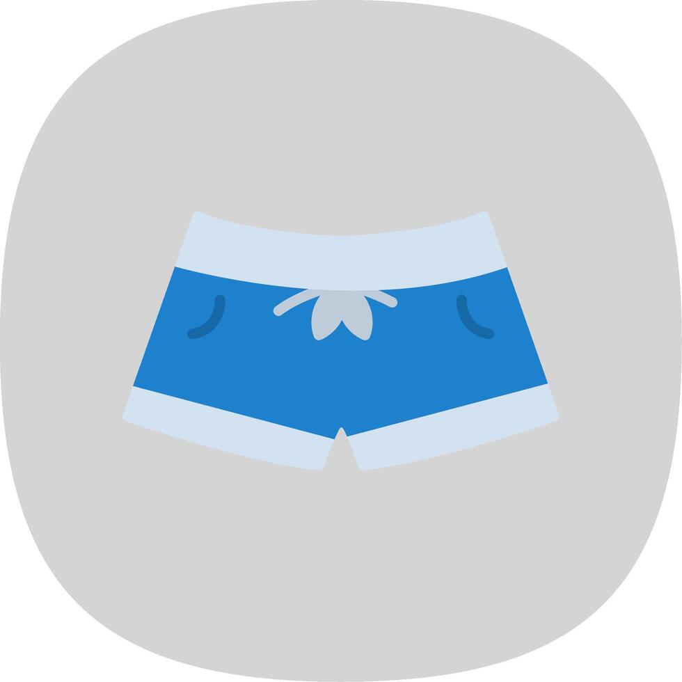 Swim Shorts Flat Curve Icon Design vector