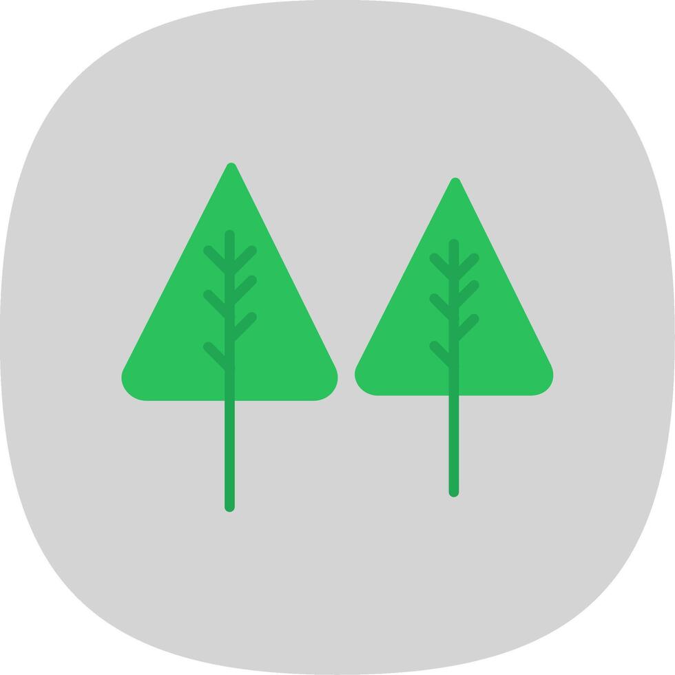 Pine Flat Curve Icon Design vector