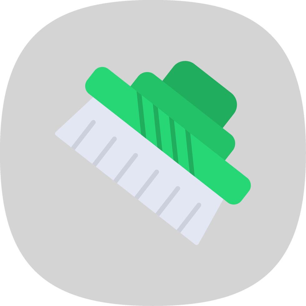 Cleaning Brush Flat Curve Icon Design vector