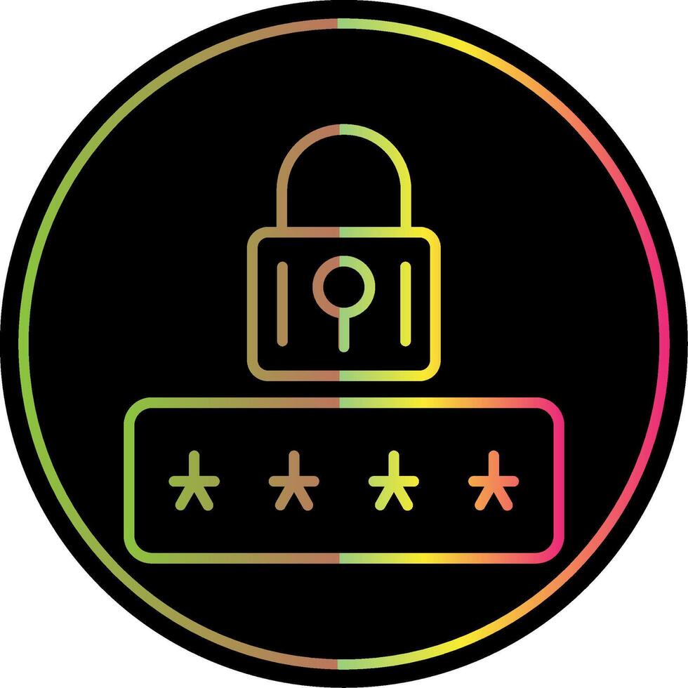 Password Line Gradient Due Color Icon Design vector