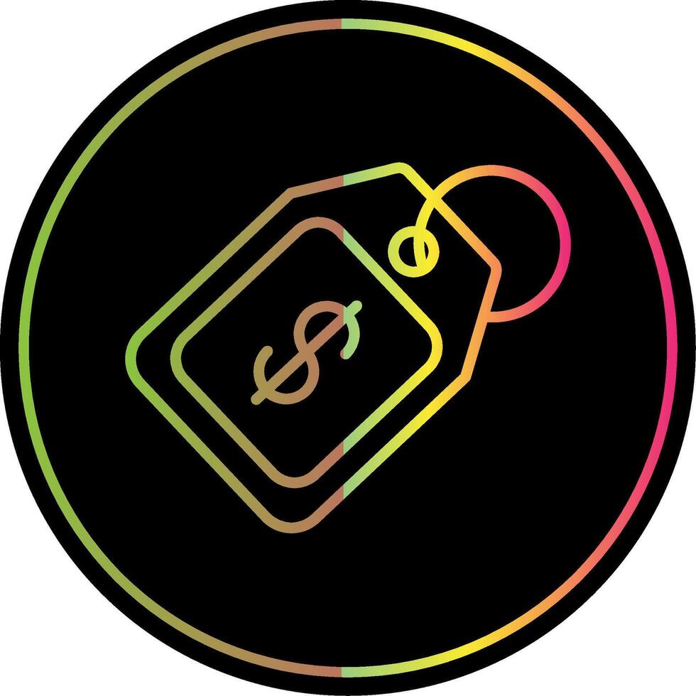 Price Tag Line Gradient Due Color Icon Design vector