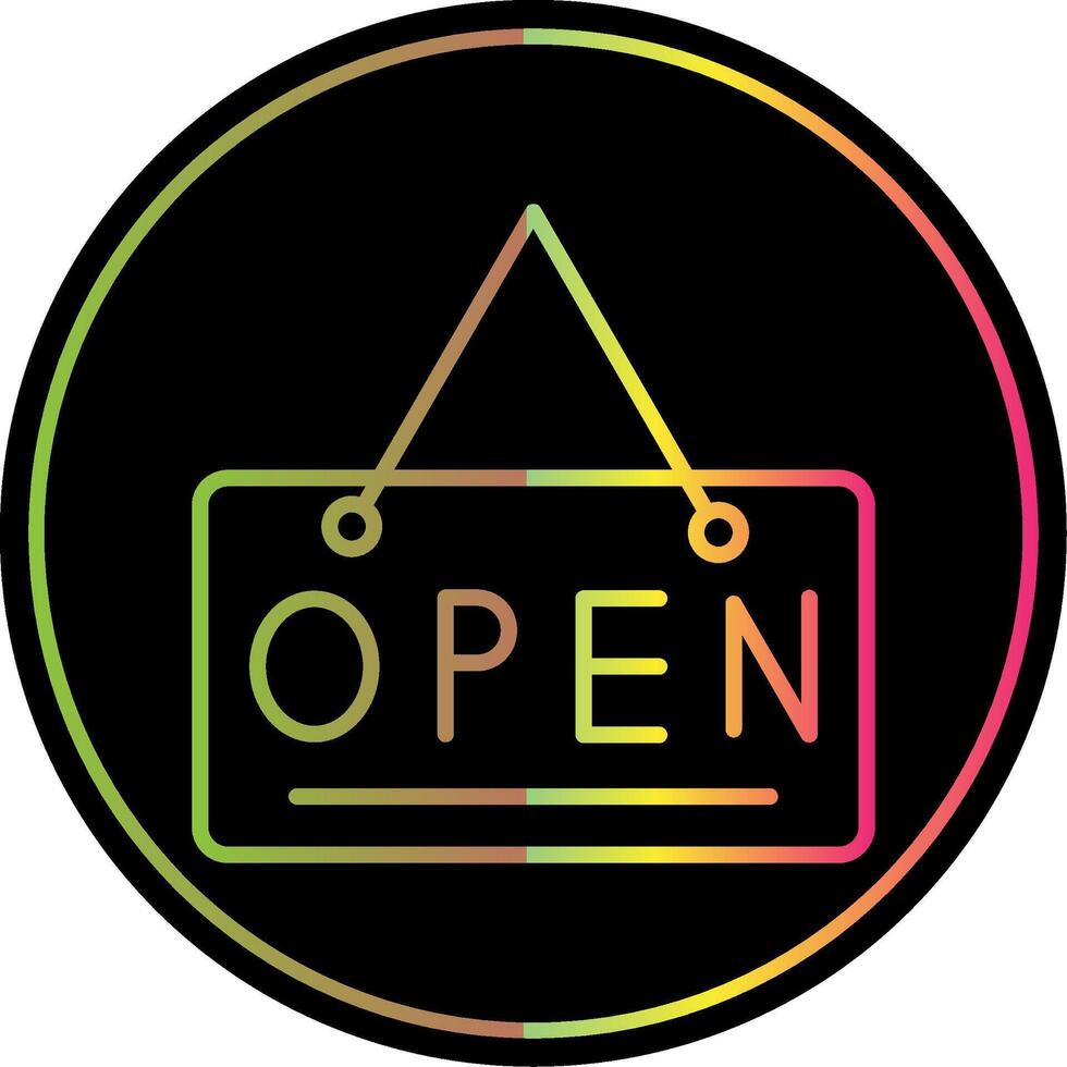 Open Sign Line Gradient Due Color Icon Design vector