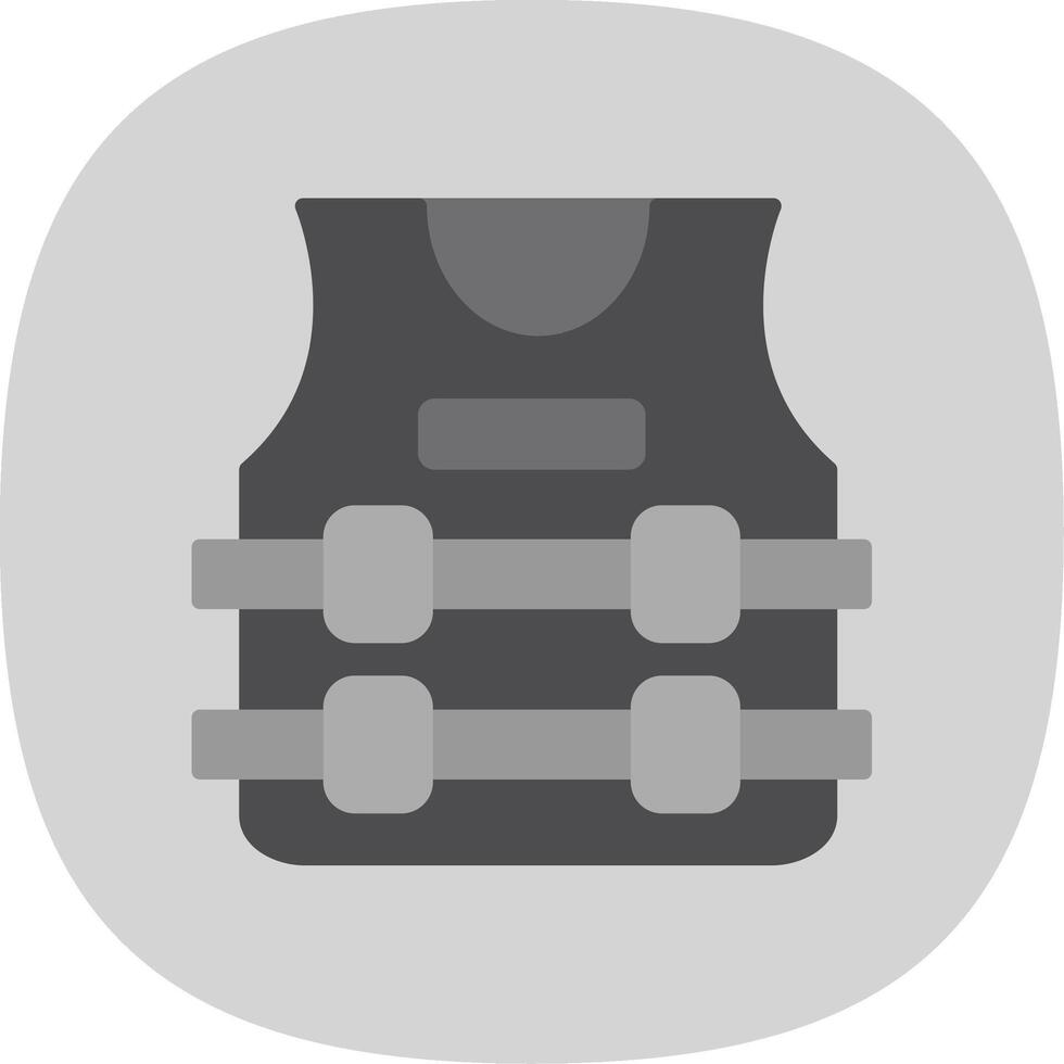 Bullet Proof Jacket Flat Curve Icon Design vector