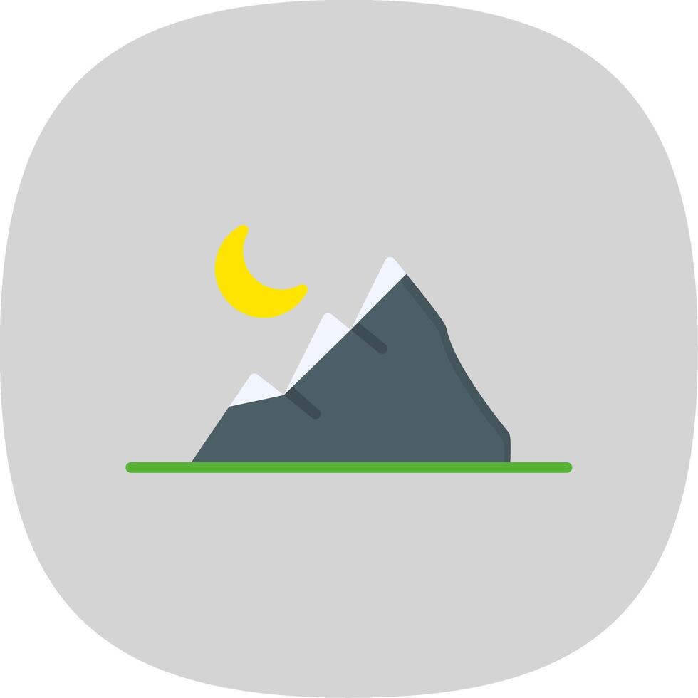 Mountain Flat Curve Icon Design vector