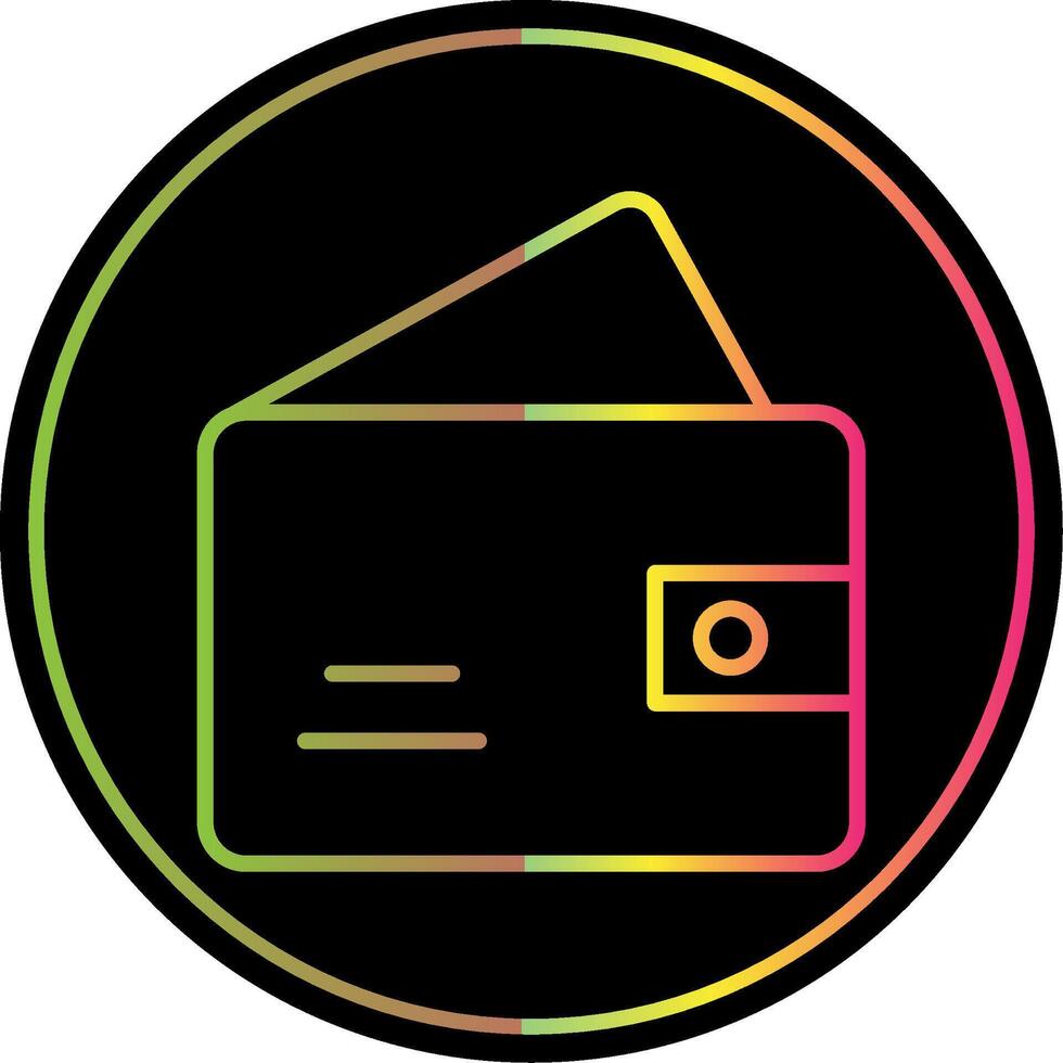 Wallet Line Gradient Due Color Icon Design vector