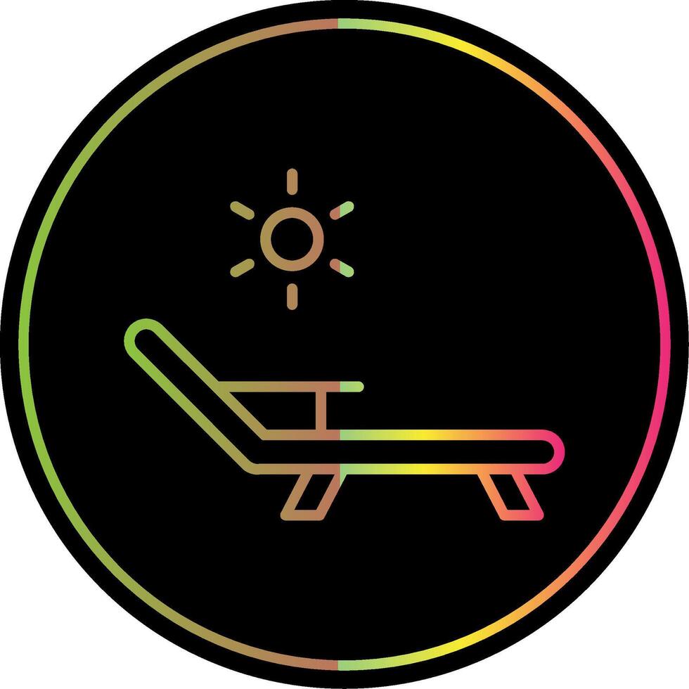 Deck Chair Line Gradient Due Color Icon Design vector