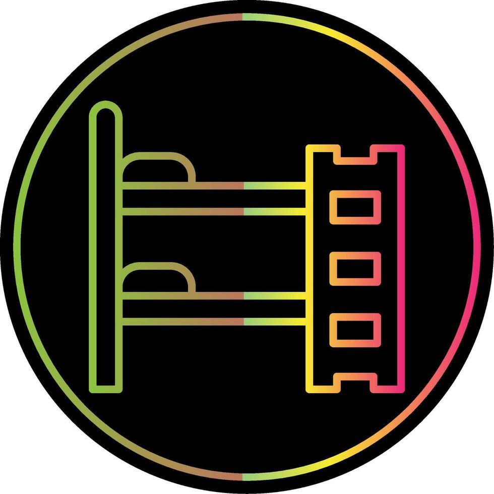 Bunk Bed Line Gradient Due Color Icon Design vector