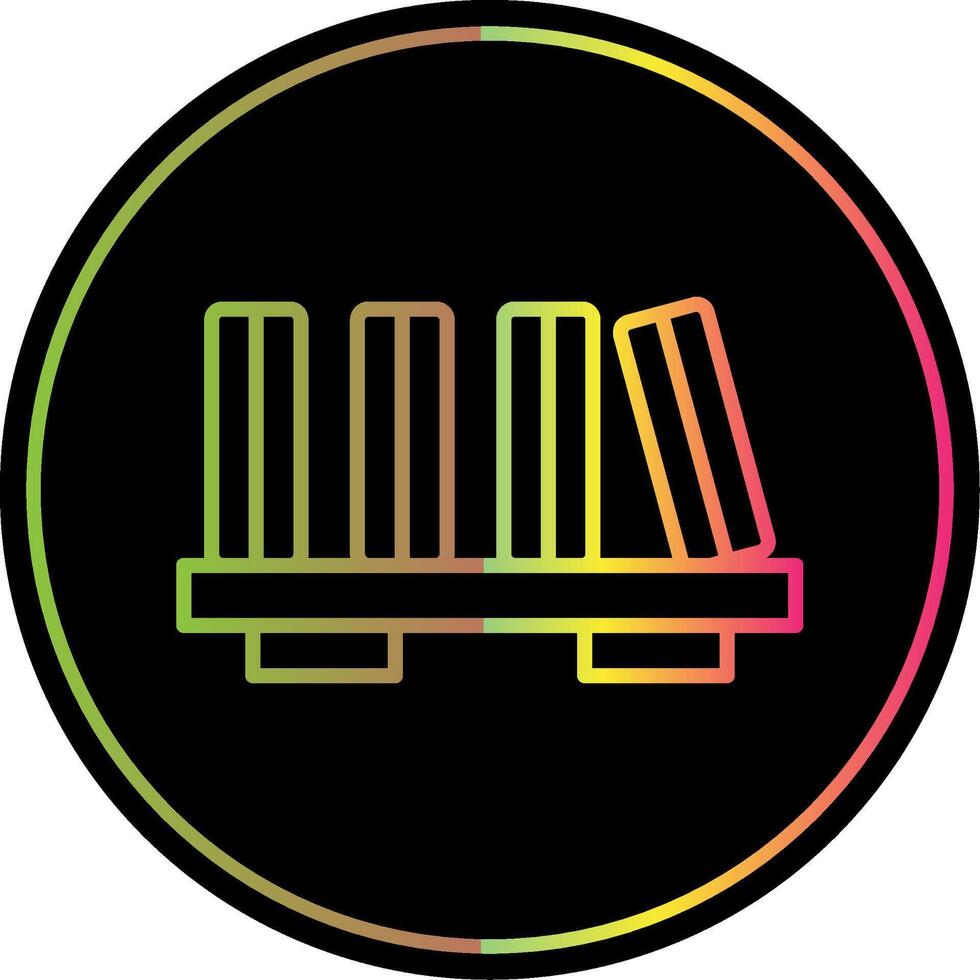 Book Shelf Line Gradient Due Color Icon Design vector