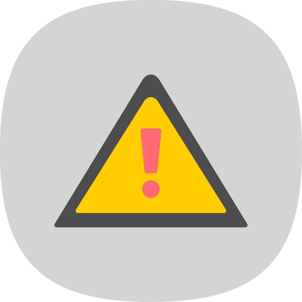 Warning Sign Flat Curve Icon Design vector