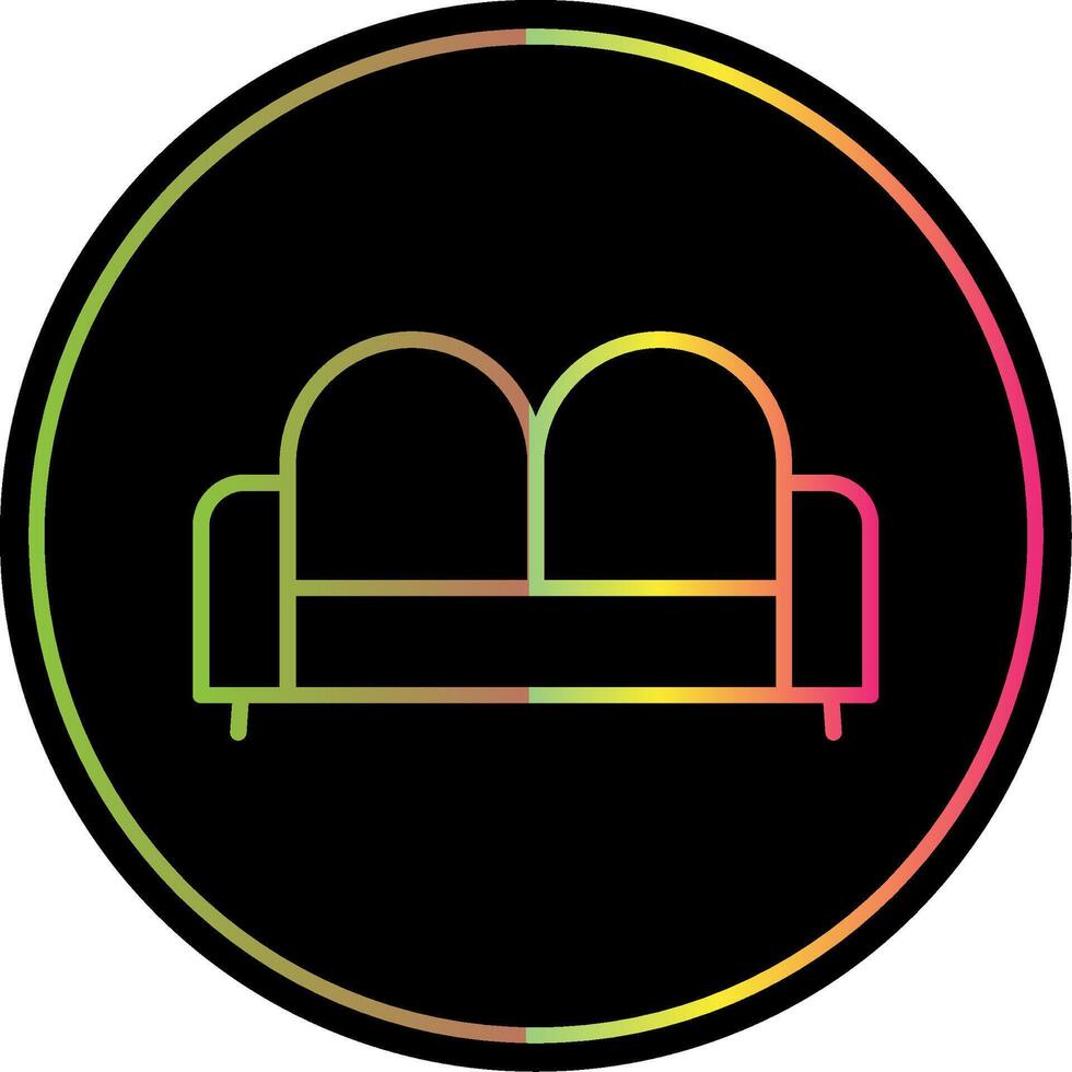 Sofa Bed Line Gradient Due Color Icon Design vector