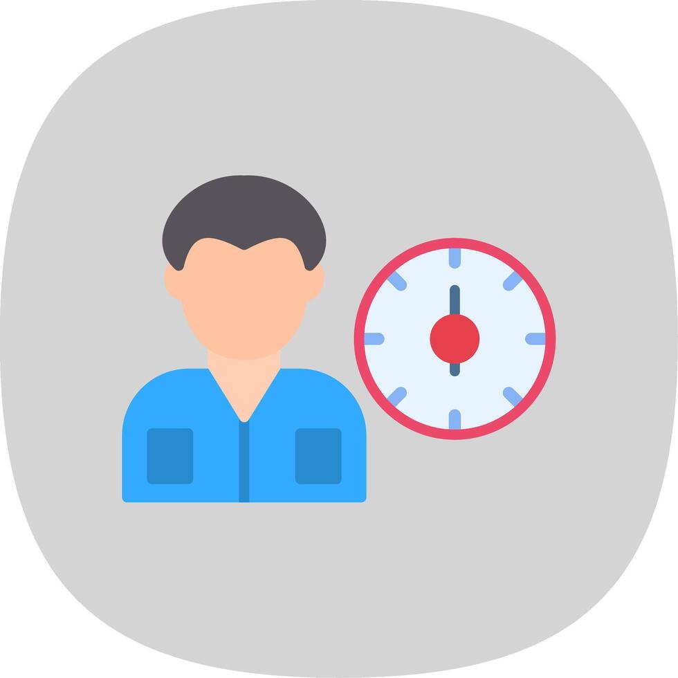 Working Hours Flat Curve Icon Design vector