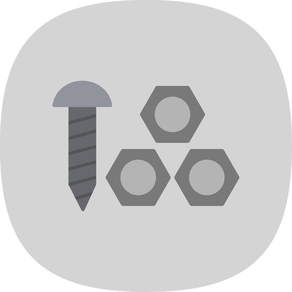 Nuts Flat Curve Icon Design vector