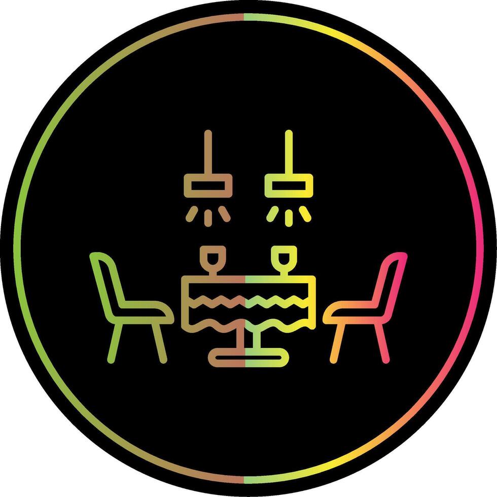 Dining Table Line Gradient Due Color Icon Design vector