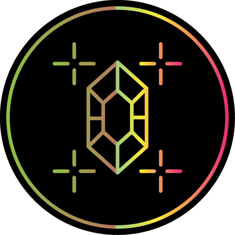 Gem Line Gradient Due Color Icon Design vector