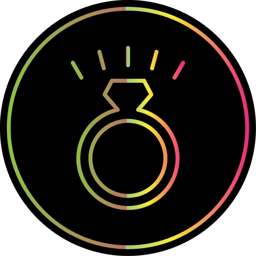 Diamond Ring Line Gradient Due Color Icon Design vector