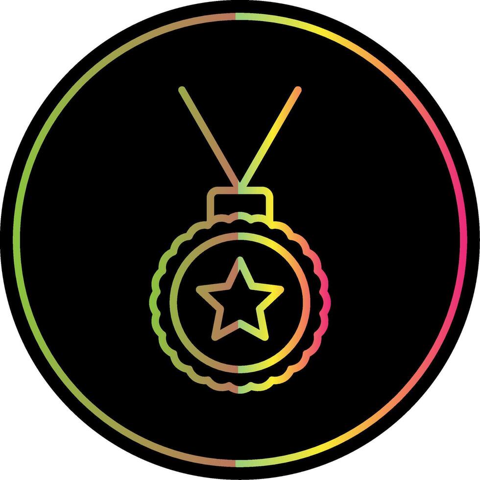 Medal Line Gradient Due Color Icon Design vector