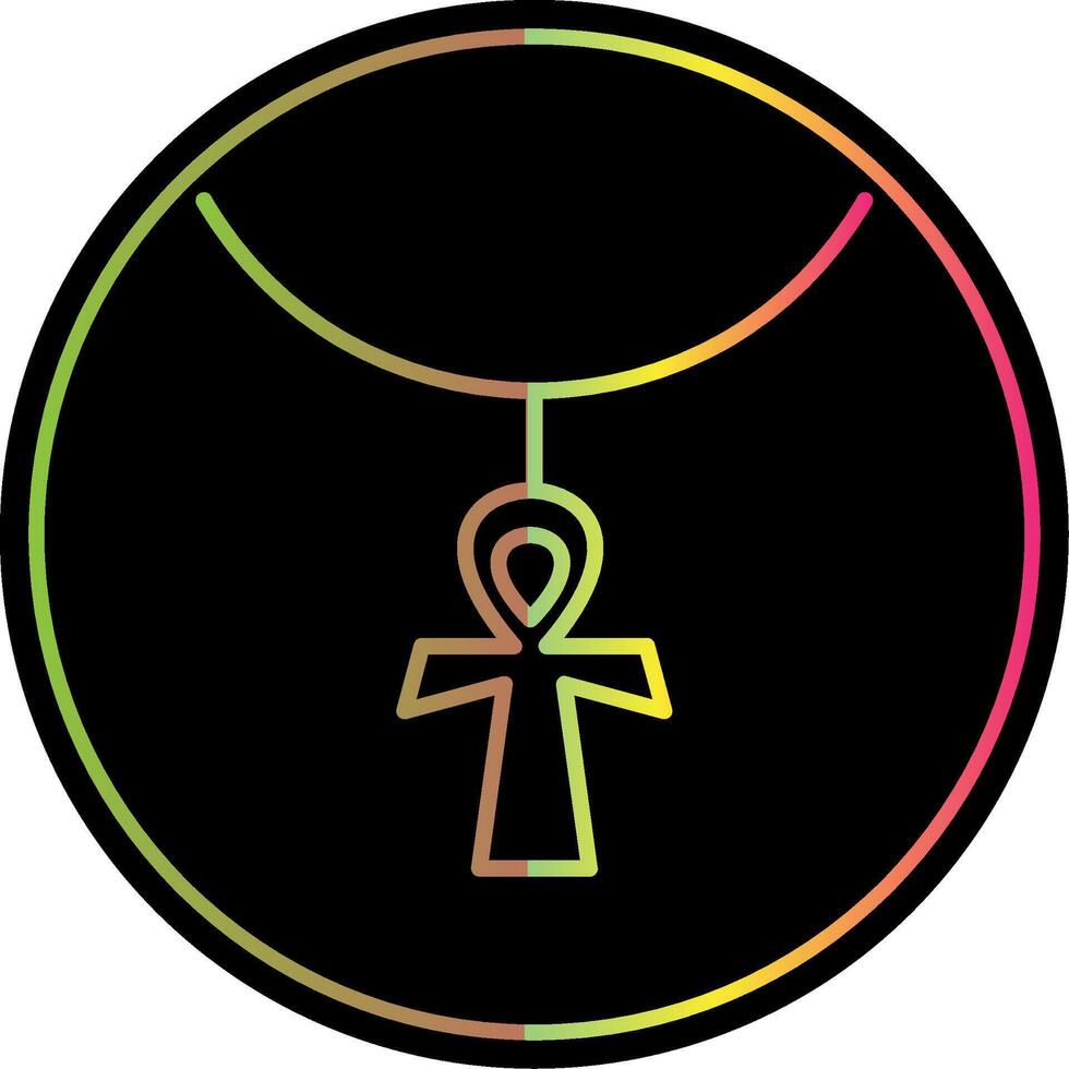 ankh línea degradado debido color icono diseño vector