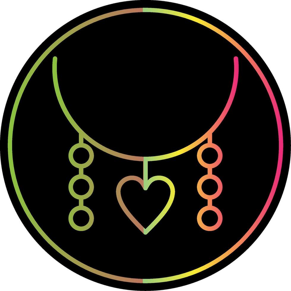 Necklace Line Gradient Due Color Icon Design vector