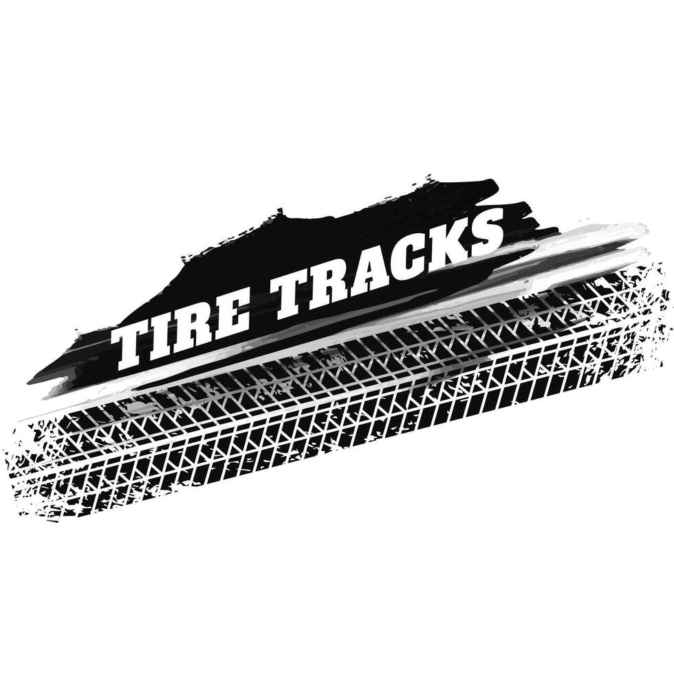grunge black tire track print marks background vector
