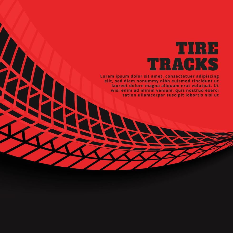 red background with tire track prints vector