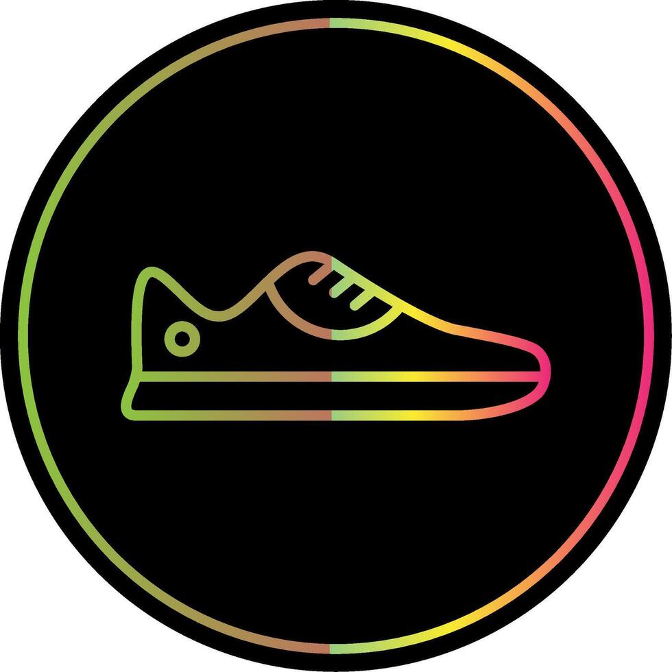 zapatilla de deporte línea degradado debido color icono diseño vector