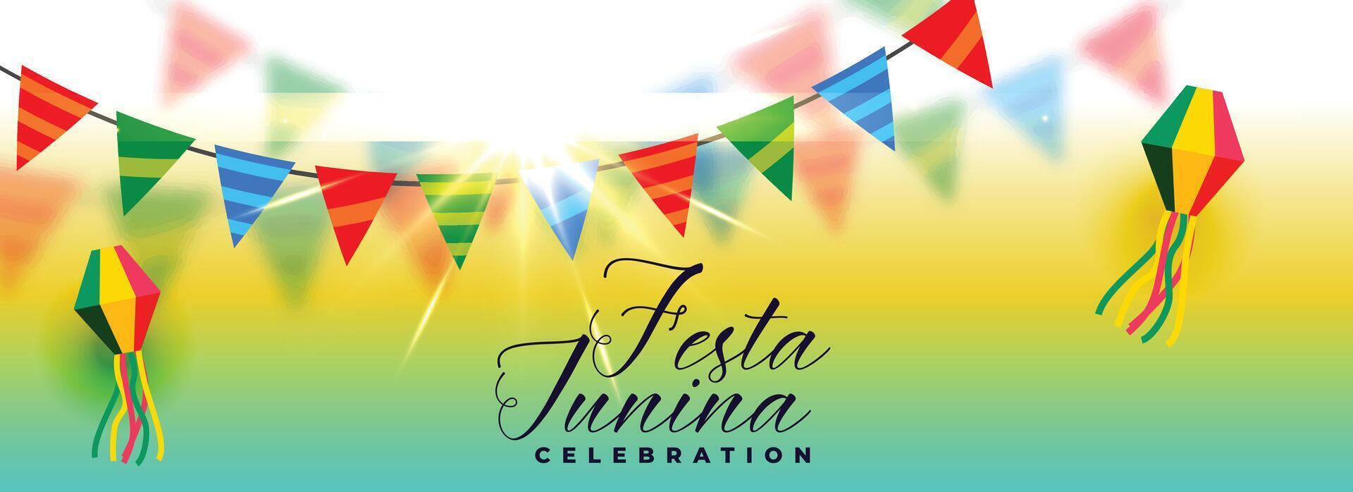 beautiful festa junina celebration banner design vector