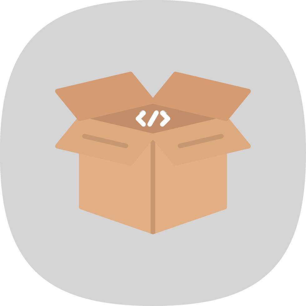 Open Box Flat Curve Icon Design vector