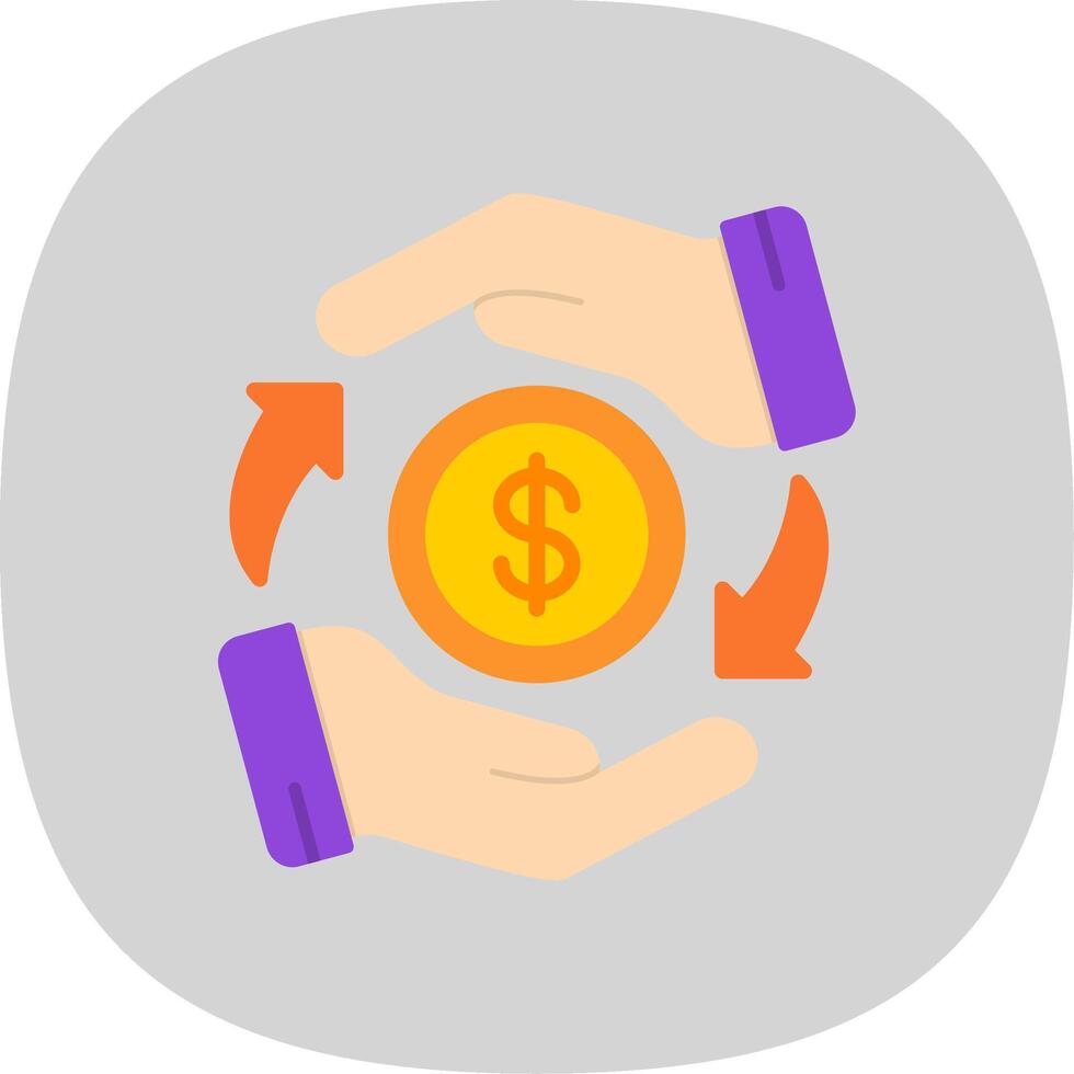 Loan Flat Curve Icon Design vector