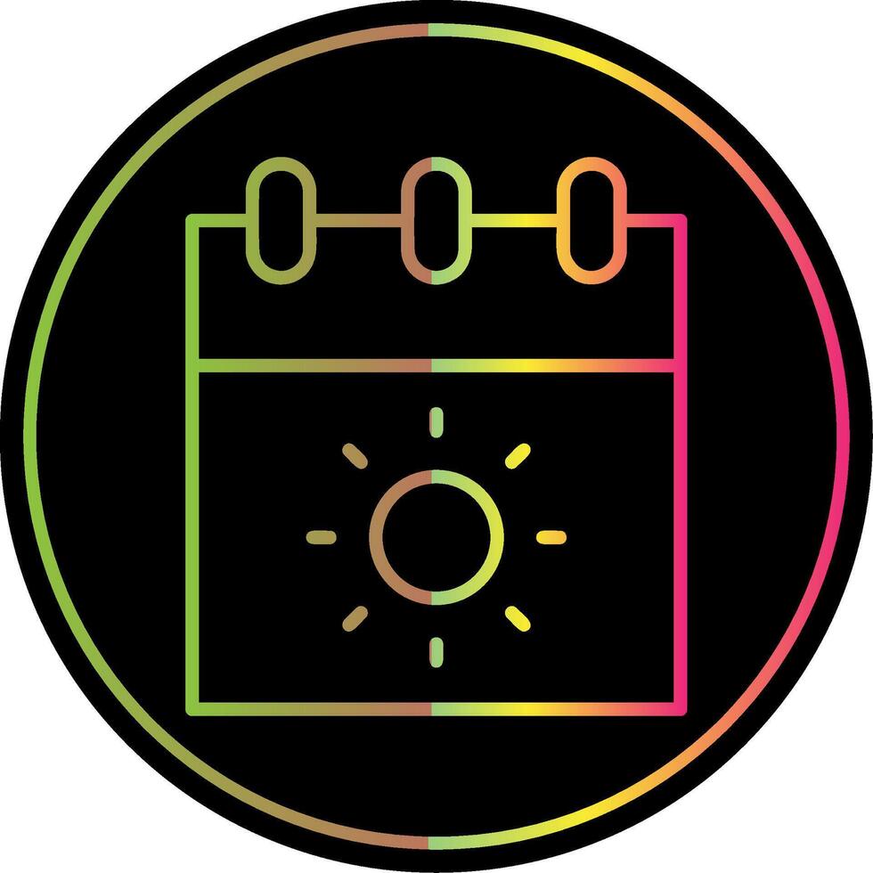 Calendar Line Gradient Due Color Icon Design vector