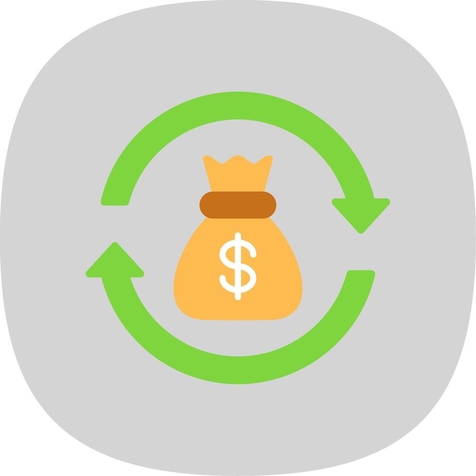 Return Of Investment Flat Curve Icon Design vector